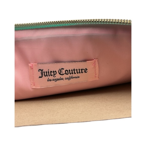 NWT Juicy Couture Teal Cosmetic Bag with Travel Toiletry Bottle NWT - Picture 6 of 14